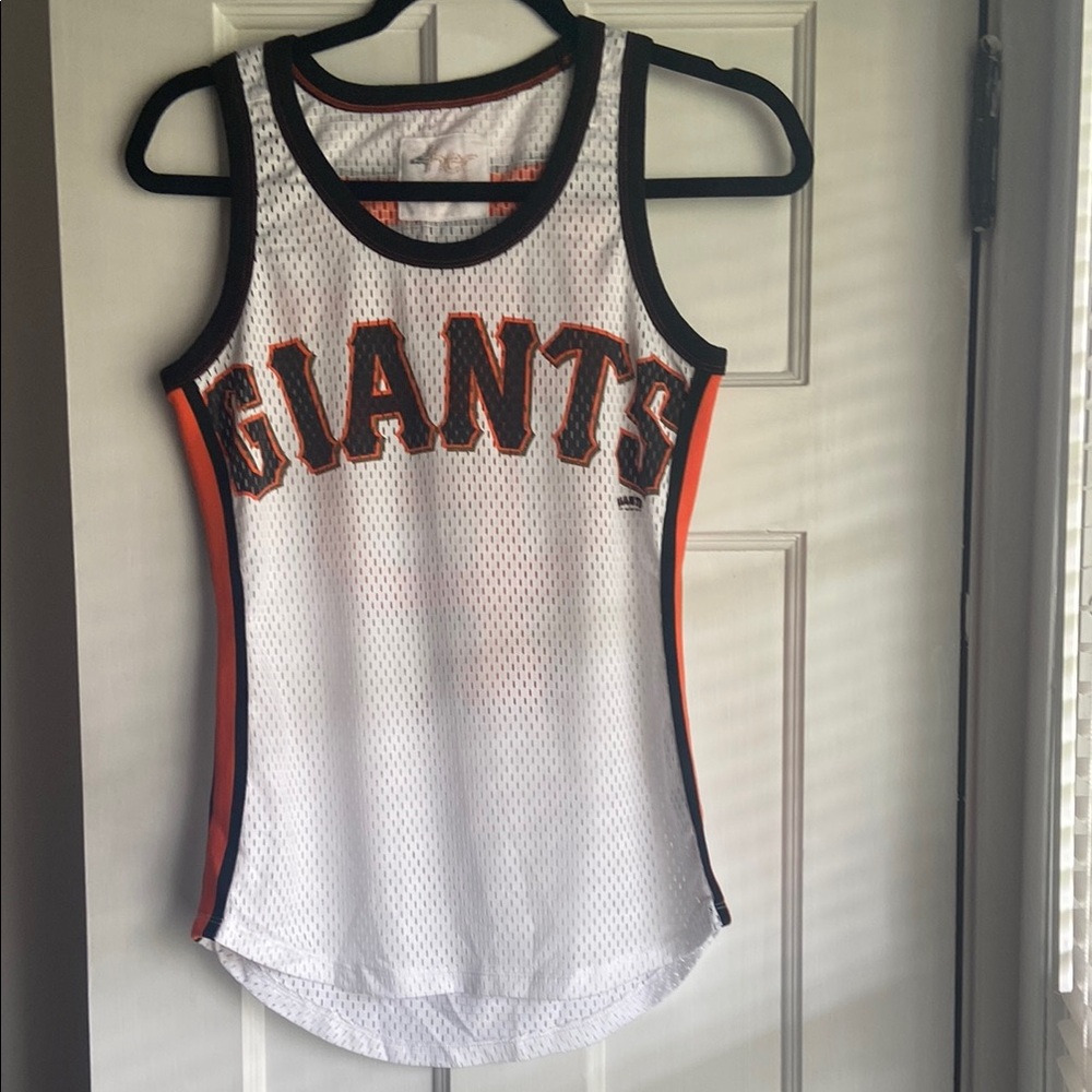 White and Orange Giants Mesh Tank Top